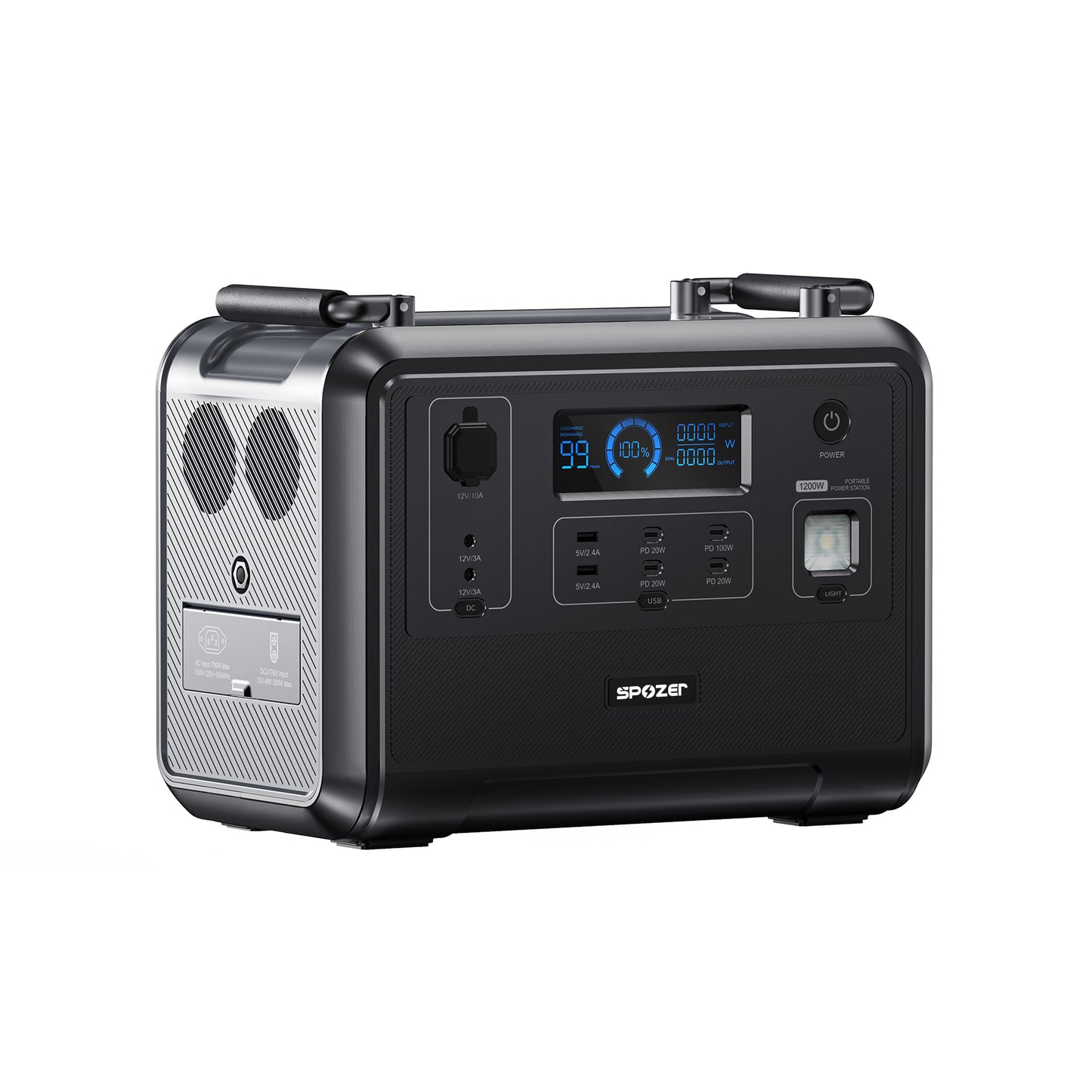 SPOZER Portable Power Station 1200W (2400W Peak)